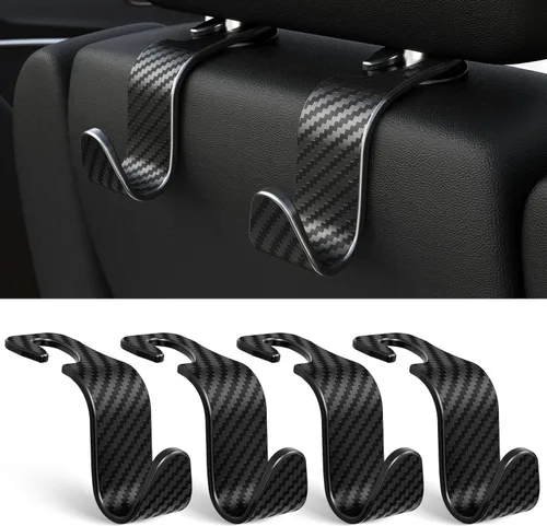 Miniatura 21 de Amooca - Gancho para reposacabezas de asiento de coche, 4 unidades, organizador de almacenamiento universal para bolso de mano, abrigo, ajuste Azul