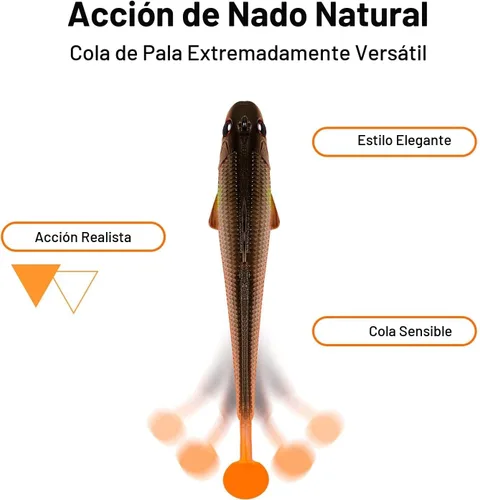 Miniatura 5 de TRUSCEND Shadtale Easy Catch Soft Fishing Lures with BKK Hooks - Trembly Sinking and Vibrating Swim for More Bites, Pre-Rigged Swimbaits for Bass
