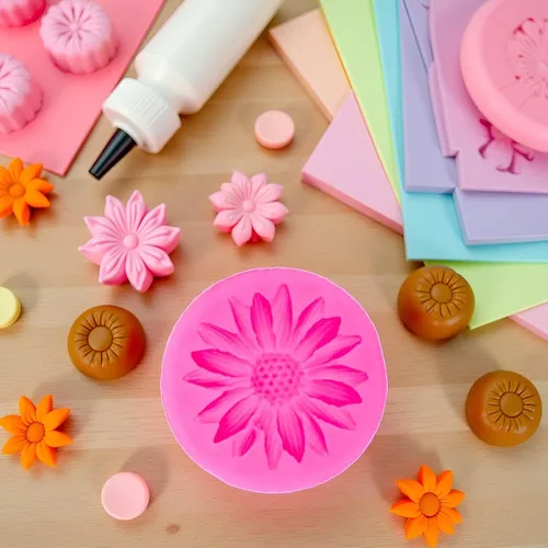 Miniatura 2 de Molde de silicona para crisantemo rosa, moldes de fondant de girasol para decoración de pasteles de flores, decoración de cupcakes, caramelo