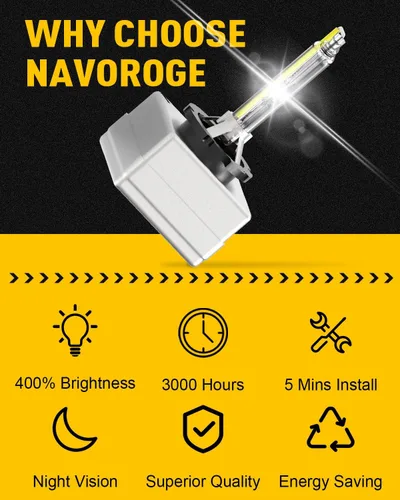 Miniatura 3 de Bombilla de Faros Delanteros HID Xenón D1S, Bombillas D1S 6000k Blanco Frío, 35W Haz Alto Bajo 66144 66140 85140 85415 Reemplazo de Faro Delantero