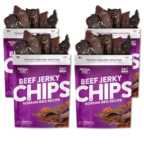 Miniatura 9 de Chips de carne seca de pimienta agrietada, 2 bolsas 0.99 oz de proteína por bolsa, solo 4 ingredientes – carne de res, sal marina, pimienta, agua