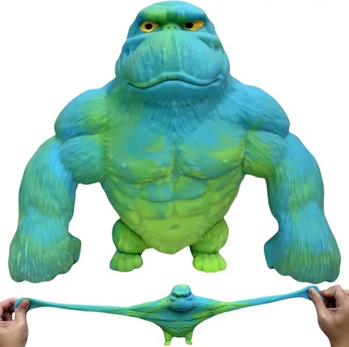 YHan Juguete Fidget de Gorila Súper Elástico (Azul-Verde) Mono Elástico - Divertido, Suave y Perfecto para Apretar para Aliviar el Estrés - Regalo