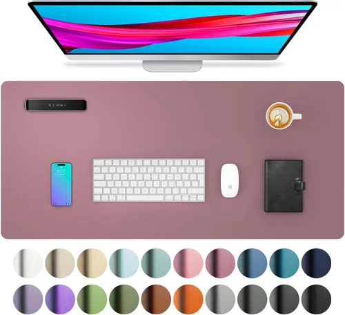 Miniatura 67 de Aothia - Protector de escritorio de cuero sintético, base para mouse, superficie antideslizante e impermeable para escribir y para laptop