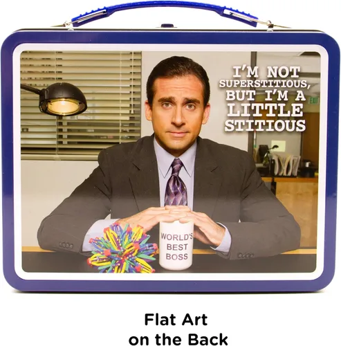 Miniatura 4 de Aquarius The Office Fun Box - Caja de almacenamiento de lata resistente con mango de plástico y cubierta frontal en relieve, mercancía