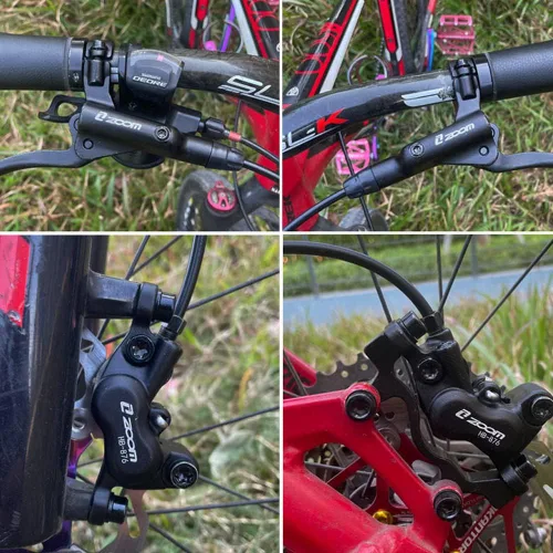 Miniatura 5 de JFOYH zoom HB876 Juego de Frenos Hidráulicos de Disco de 4 Pistones Pre-Lleno para Bicicleta de Montaña, Kit de Frenos de Disco de Bicicleta