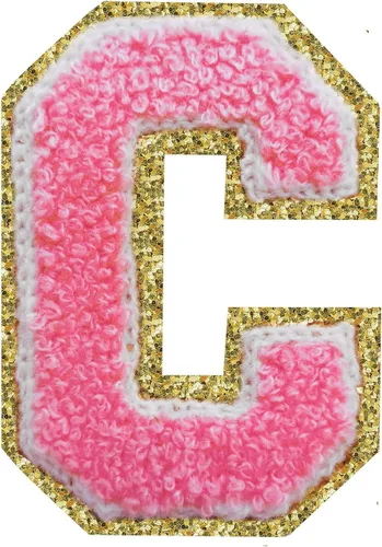 Miniatura 164 de Parches de letras termo-adhesivas de felpilla para chaquetas, parches de letras universitarias con brillantina para planchar en la letra azul A