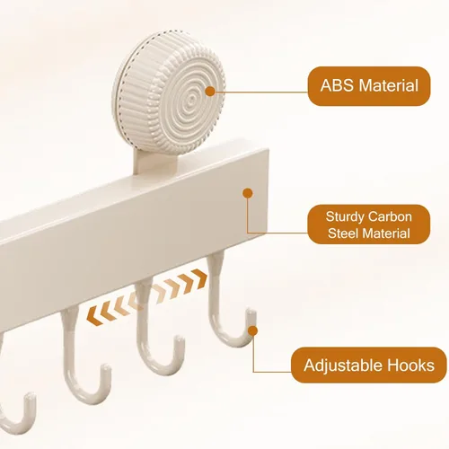 Miniatura 4 de Ganchos de pared de cocina con 8 ganchos – Soporte organizador de utensilios de cocina montado en la pared para colgar ollas, sartenes, toallas