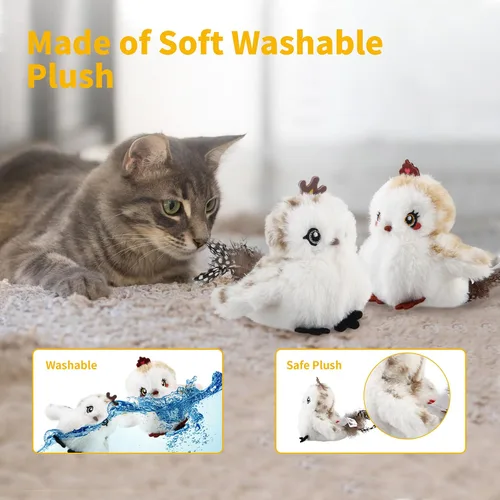 Miniatura 4 de Gigwi Juguetes interactivos para gatos de interior, juguetes de hierba gatera que aletean y gorjean para el ejercicio de gatos, juguete automático