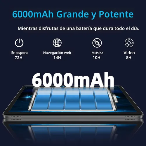 Miniatura 3 de Tablet Android 14, tabletas de 10 pulgadas, CPU Octa Core, 10GB+64GB+512GB de expansión, pantalla de 1280x800, Wi-Fi6, cámara dual, PC tablet