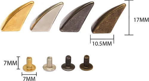 Miniatura 3 de Mingtao Juego de 80 clavos y tachuelas de garra de tiburón dragón con forma de cono de bala, remaches para cuero, manualidades, ropa, zapatos