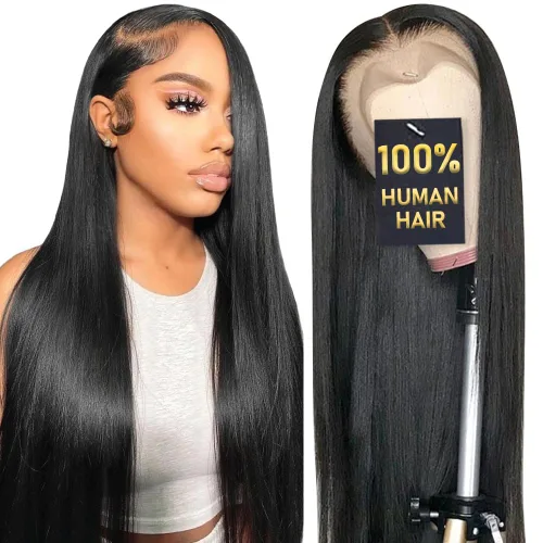 Pelucas de encaje frontal HD de 13 x 6 pulgadas, densidad del 250 %, cabello humano 100% humano, sin pegamento, pelucas de cabello humano lacio con
