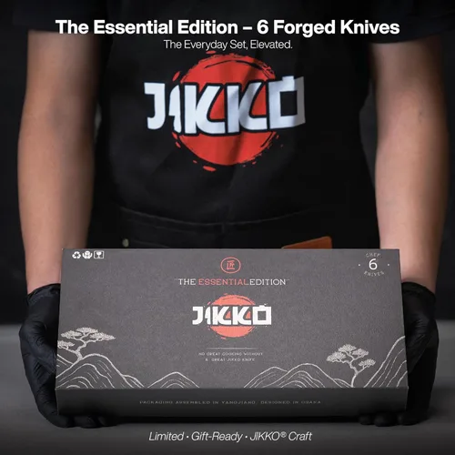 Miniatura 2 de Jikko Nuevo Juego de cuchillos de cocina japoneses de acero al carbono reforzado – Serie DiamondRazor – Juego de cuchillos japoneses ultra afilados