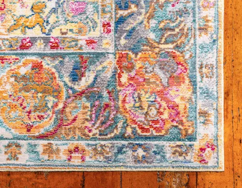Miniatura 8 de Unique Loom Austin Collection Botanical, Medallion, Vintage Alfombra de área 4' 0" x 6' 0", Beige/Azul