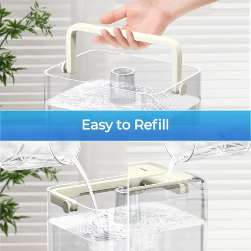 Miniatura 7 de CHIVALZ Humidificadores para dormitorio, humidificadores de niebla fría de 6 L para guardería, silenciosos de 26 dB, tiempo de funcionamiento de 50