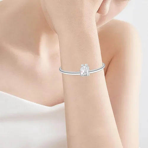 Miniatura 127 de Abalorios de plata de ley 925 con letras de la A ~ Z, para pulseras, collares, Día de San Valentín, Día de la Madre, joyería regalos para mujeres