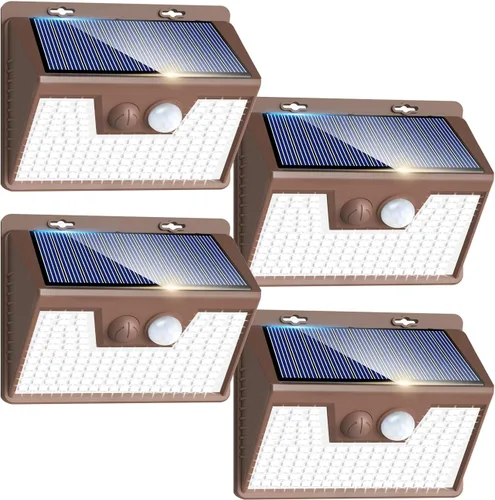 Miniatura 22 de Peasur Luces Solares para Exteriores con Sensor de Movimiento, 140 LED Luz Solar Alimentada por Energía Solar para Cerca Impermeable, 3 Modos