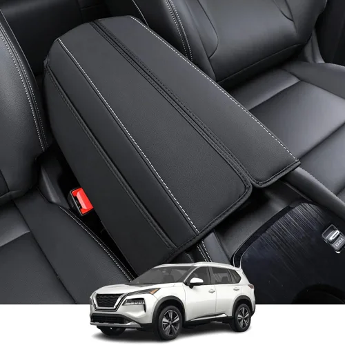 Miniatura 6 de Accesorios interiores personalizados para Nissan Rogue 2021 2022 2023, funda de cuero para consola central, almohadilla para reposabrazos