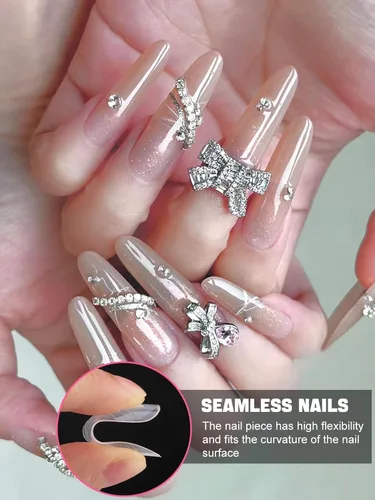 Miniatura 5 de EBANKU - 96 piezas de kit de formas de uñas de doble cara, transparentes y mate, molde de uñas completo, puntas para extensión de uñas acrílicas