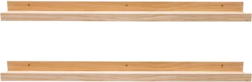 Miniatura 15 de Estantes flotantes negros para pared de 24 pulgadas con reborde, repisa moderna para cuadros, estantes de pared para fotos, decoración