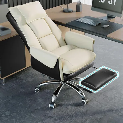 Miniatura 7 de Ergonomic Big & Tall Pu Leather Office Chair, High Back Wide Desk Chair with Wheels & Retractable Footrest, Comfortable Executive Computer Chair