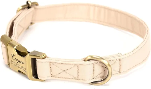 Miniatura 3 de Collar de perro personalizado con nombre y número de teléfono grabado, collar ajustable personalizado para cachorros, collar de algodón orgánico