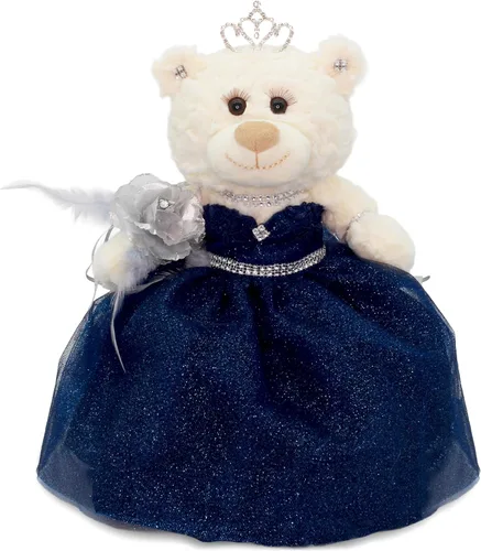 Miniatura 21 de Muñeca de centro de mesa de oso de quinceañera de 12 pulgadas con elegante vestido de tul en capas y soporte ajustable, regalo de decoraciones