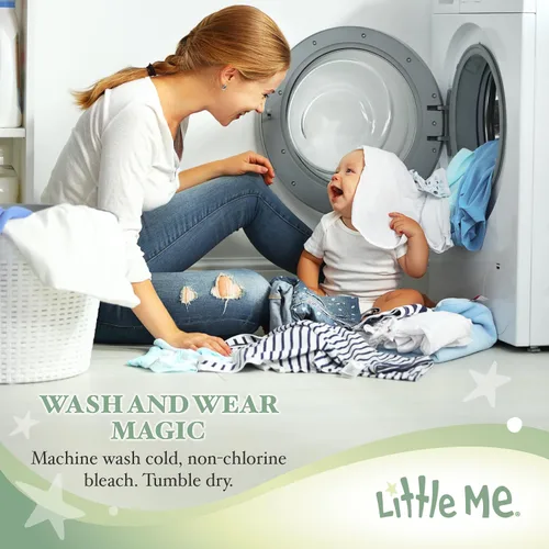 Miniatura 4 de Little Me Ropa para bebé, paquete de 3, 100% algodón, sin arañazos, recién nacido a 9 meses