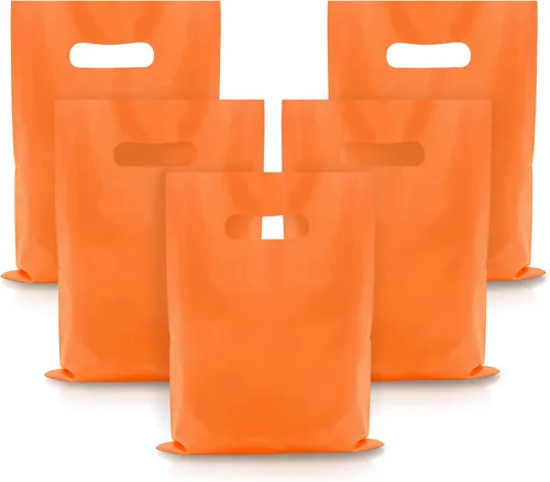 40 piezas de bolsas de regalo de plástico naranja Bolsas de caramelos Bolsas de plástico troqueladas son bolsas de regalo de fiesta surtidas