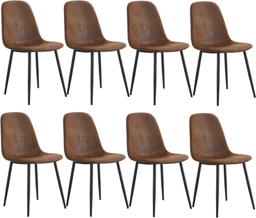 Miniatura 13 de gopop Juego de 4 sillas de comedor, modernas sillas de comedor de cocina, sillas laterales tapizadas para comedor en piel sintética, respaldos
