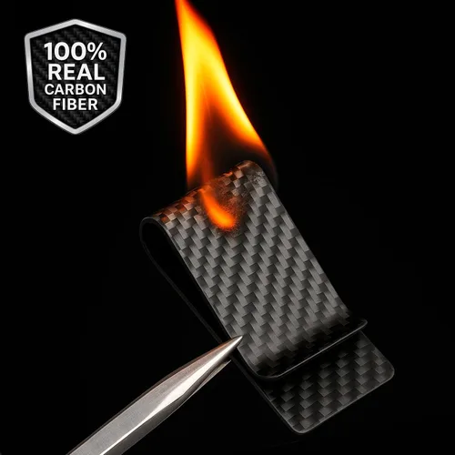 Miniatura 8 de SERMAN BRANDS Clip de dinero de fibra de carbono para hombres – Cartera delgada con clip de dinero RFID, bolsillo frontal minimalista, cartera EDC