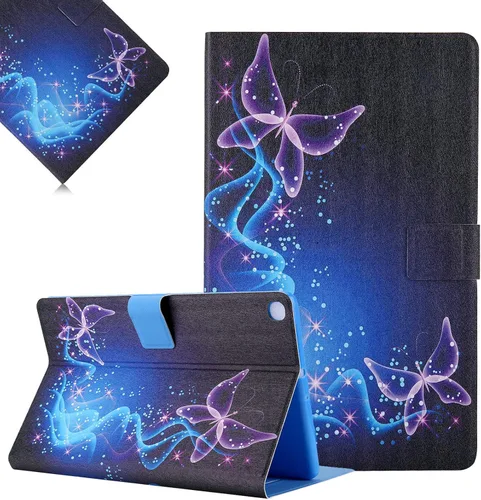 Miniatura 13 de LCHDA Funda para Samsung Galaxy Tab A8 10.5 2021 (SM-X200 / SM-X205), soporte delgado con tapa para folio, cubierta pintada inteligente, piel