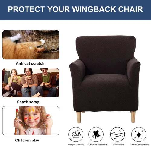 Miniatura 29 de HAOYONG - Funda elástica de terciopelo para silla de banquete, fundas para sillas de 1 pieza, fundas para sillones de sofá, funda suave para sillón