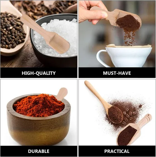 Miniatura 9 de DOITOOL Juego de 10 cucharas de sal pequeñas de madera, cuchara de sal de madera, mini cucharada de té y condimentos para hojas de té, condimentos