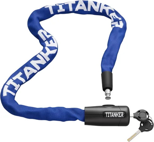 Titanker Cerradura de cadena para bicicleta con llaves, cerradura de cadena de bicicleta antirrobo de seguridad de 3.3 pies, resistente para Cadena