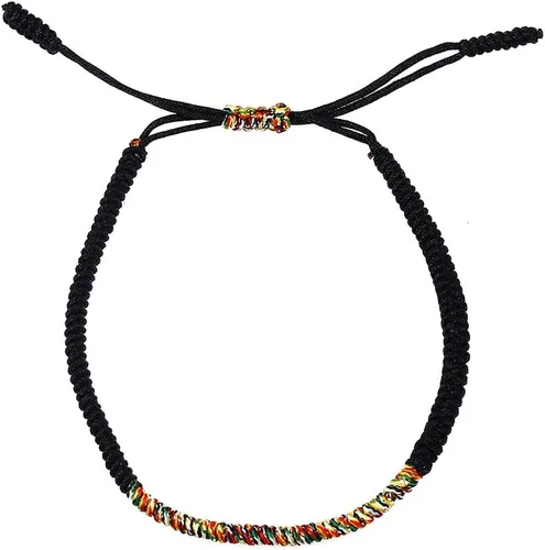 Miniatura 47 de Pulseras tibetanas hechas a mano con cuerda roja para él y ella, pulsera de la amistad, pulsera de la amistad, hilo negro y rojo para protección