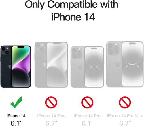 Miniatura 2 de JETech Funda mate para iPhone 14 de 6.1 pulgadas, a prueba de golpes, protección contra caídas de grado militar, cubierta trasera translúcida