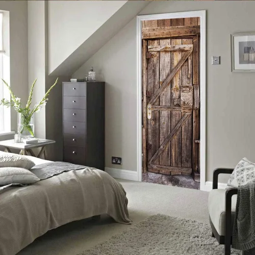 Miniatura 65 de Calcomanías 3D para puerta, murales para despegar y pegar, cocodrilo negro, calcomanías de pared, autoadhesivas, extraíbles, impermeables, de PVC