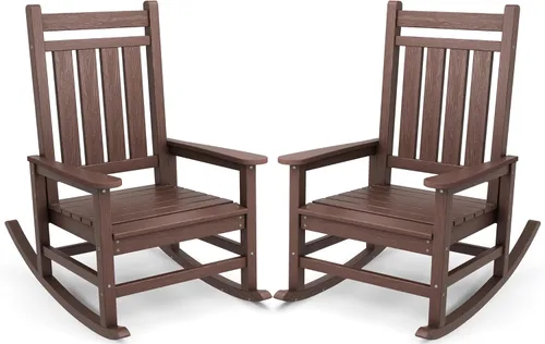 Miniatura 38 de SEWALL Mecedora de polietileno de alta densidad para adultos, mecedora de gran tamaño para exteriores, para patio, porche, Aruba