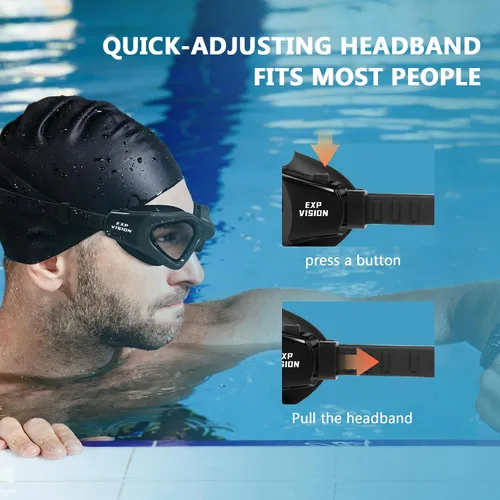 Miniatura 6 de EXP VISION Gafas de natación para adultos, gafas de natación antivaho para mujeres y hombres, sin fugas, gafas de agua de triatlón