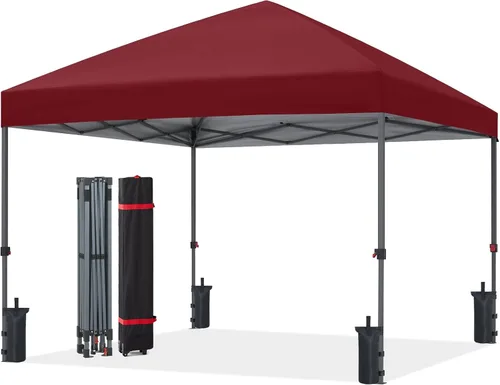 Miniatura 46 de ABCCANOPY Tienda de campaña desplegable de 10 x 10, refugio instantáneo de fácil instalación con bolsa con ruedas, toldo resistente al aire libre