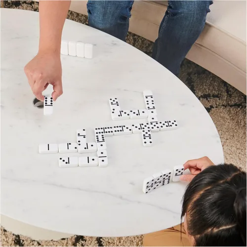 Miniatura 6 de Spin Master Games, Cardinal Legacy Deluxe Double 6 Dominoes, juego de mesa clásico juego de 28 dominó en estuche de madera forrado, para niños