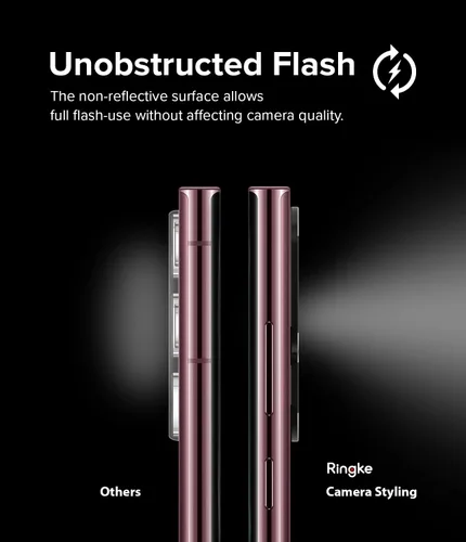 Miniatura 4 de Ringke Estilo de cámara compatible con Samsung Galaxy S22 Ultra 5G Protector de lente de cámara, marco de aluminio, adhesivo protector resistente