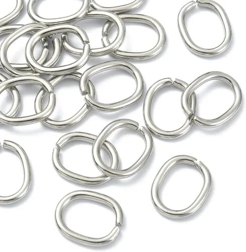 Miniatura 20 de Airs&Opulence - 200 conectores de cadena de acero inoxidable de 0.47 pulgadas, 8 formas, conectores de gancho de cadena abierta para hacer joyas 3