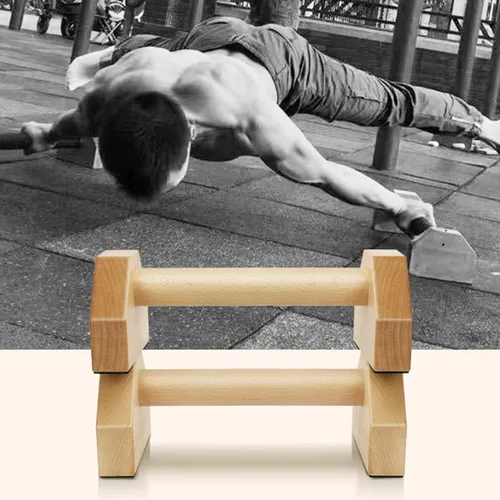 Miniatura 6 de Push Up Bars Stands, 1 Pair Wooden Parallettes Gravity Fitness, Mini Handle Pumps, Push Ups for Fitness, Gymnastics, Aerobics