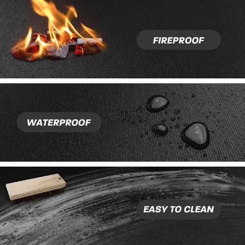 Miniatura 4 de Tapete para Fogata de 19.5" para Solo Stove Mesa, Tapete Redondo Impermeable al Aceite y Agua para Debajo de la Fogata de Mesa, Tapete Portátil