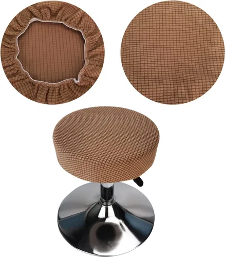 Miniatura 16 de Funda de taburete redonda de 12 a 16 pulgadas, fundas de asiento redondas para taburetes de bar, tela de lujo elástica, lavable de jacquard a prueba