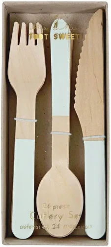 Miniatura 4 de Meri Meri Juego de cubiertos de madera menta