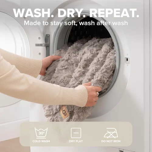 Miniatura 6 de UGG Adalee - Manta de piel sintética tamaño individual, cálida y acogedora, manta extra grande para sofá, ropa de cama lavable para cama individual