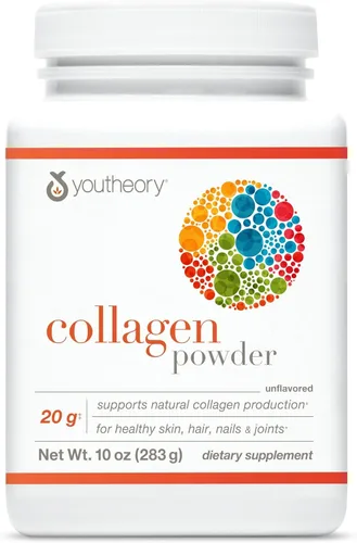 Youtheory Colágeno en polvo – Péptidos de colágeno hidrolizados con vitamina C – Apoya huesos saludables, articulaciones y sistema inmunológico* –