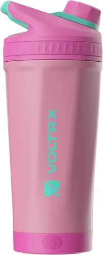 Miniatura 16 de VOLTRX ChillMix Botella agitadora de proteínas aislada de acero inoxidable - Mezclador eléctrico recargable USB C para batidos con proteínas, tazas